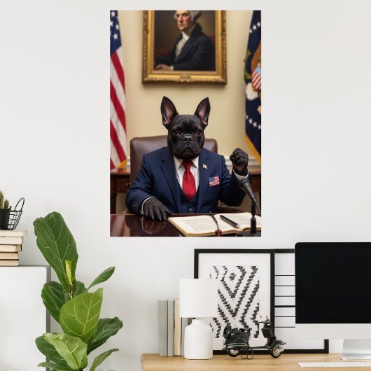 Poster Paw-litics Matt : Bulldog en charge (Bureau à domicile)
