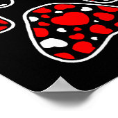 Poster Paw Print Heart Pattern Valentines Day Cute Dog Pu (Coin)