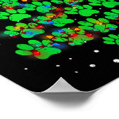 Poster Paw Print Merry Christmas Tree Lights Dog Or Cat M (Coin)