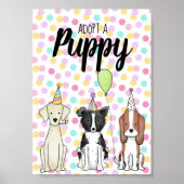 Poster Paw-ty Table Sign - adopter un chiot (Devant)