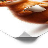 Poster Pawfee Break Funny Ginger Cat with Coffee (Coin)