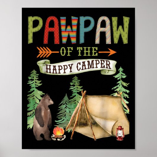 Poster Pawpaw Of The Happy Camper First Birthday Camng (Devant)