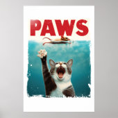 Poster PAWS Chat Souris Parodie De L'Affiche De Film Jaws (Devant)
