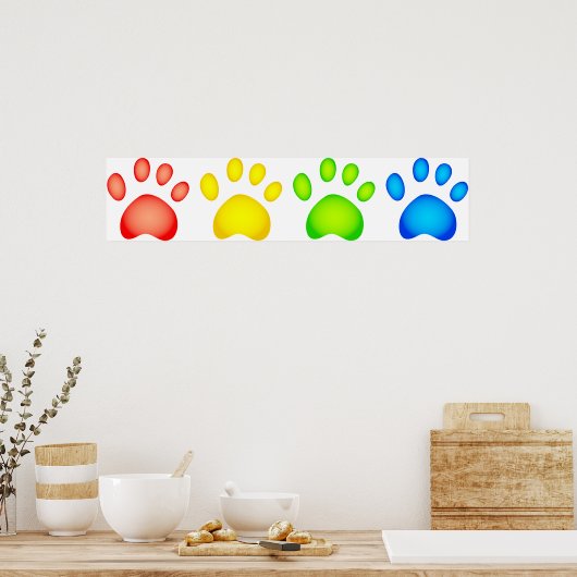 Poster Paws colorés (Cuisine)