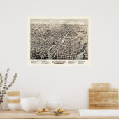 Poster Pawtucket, RI Panoramic Map - 1877 (Cuisine)