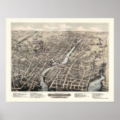 Poster Pawtucket, RI Panoramic Map - 1877 (Devant)
