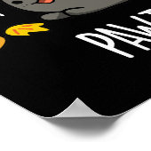 Poster Pawtume mignonne Automne Kitty Cat Pun Dark BG (Coin)