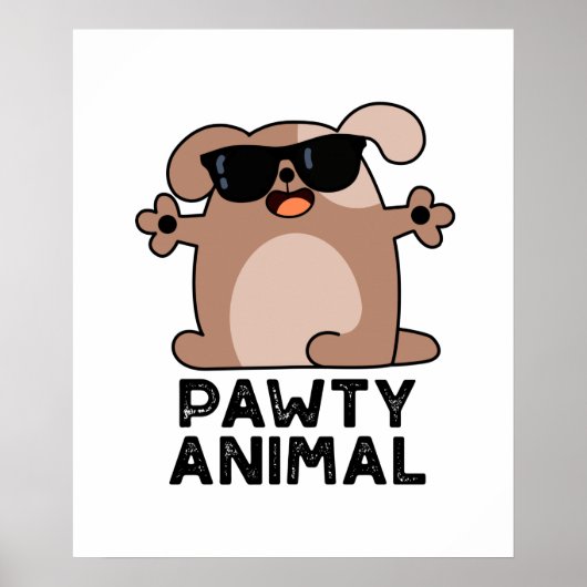 Poster Pawty Animal Funny Party Chien Pun (Devant)