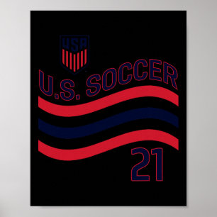 Poster Paxten Aaronson 21 Blanc Usmnt Sous Licence Offici
