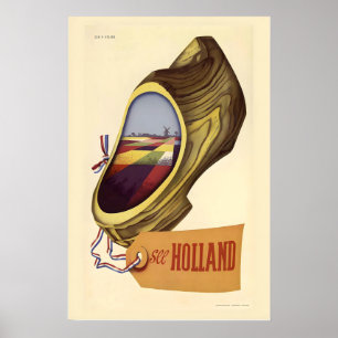 Poster Pays-Bas Hollande Néerlandais Amsterdam Voyage Vin