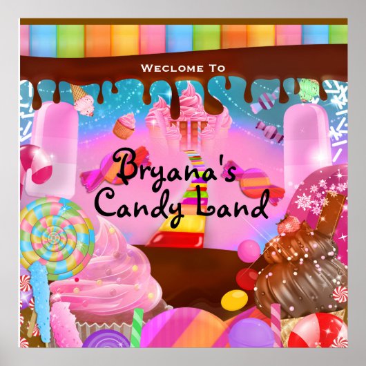 Poster Pays de bonbons Fête Fantaisie Anniversaire Person (Devant)