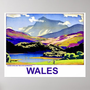 Poster Pays de Galles, Cader Idris et Afon Mawddach, vint