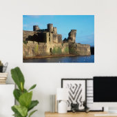Poster Pays de Galles - Château de Caerphilly, avec vue s (Bureau à domicile)