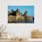 Poster Pays de Galles - Château de Caerphilly, avec vue s (Cuisine)