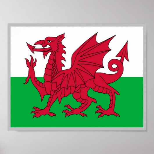 Poster Pays de Galles - Drapeau (Devant)