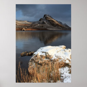 Poster Pays de Galles, neige et lac