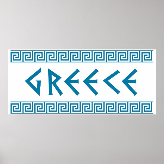 Poster pays de la grèce nom du texte symbole grec (Devant)