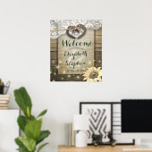 Poster Pays de tournesol de fer à cheval Mariage rustique (Bureau à domicile)