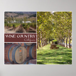 Poster Pays de vin, la Californie