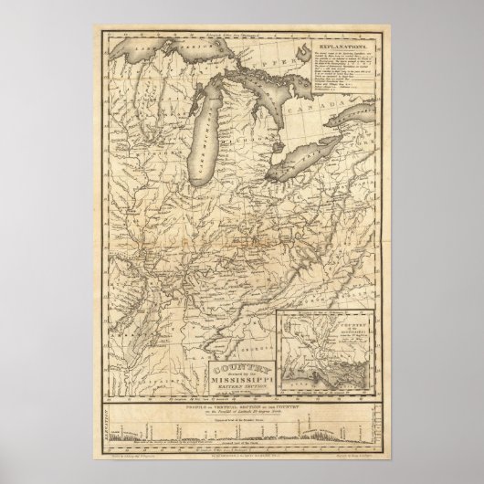 Poster Pays drainé par la section orientale du Mississipp (Devant)