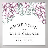 Poster Pays du vin | Maison personnalisée Cave à vin Impr (Devant)