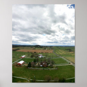 Poster Pays Équestre Vu D'En Haut