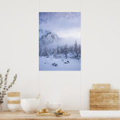 Poster Pays merveilleux d'hiver, brouillard, forêt d'épin (Cuisine)