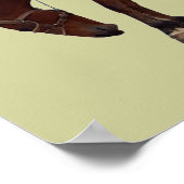 Poster Pays Ouest cheval équitation Rodeo Cowboy (Coin)