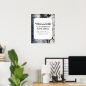 Poster Pays Rustic Birch Tree Mariage Bienvenue (Bureau à domicile)