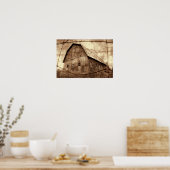 Poster Pays Sepia Grange rustique Texture Vintage (Cuisine)