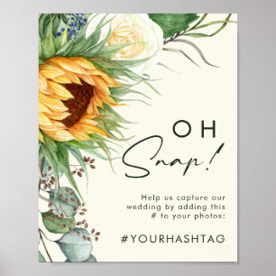 Poster Pays Tournesol Clair Jaune Oh Snap Hashtag