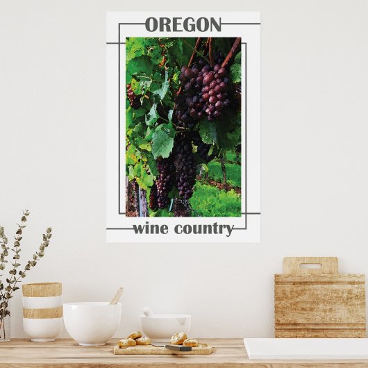 Poster Pays viticole de l'Oregon (Cuisine)