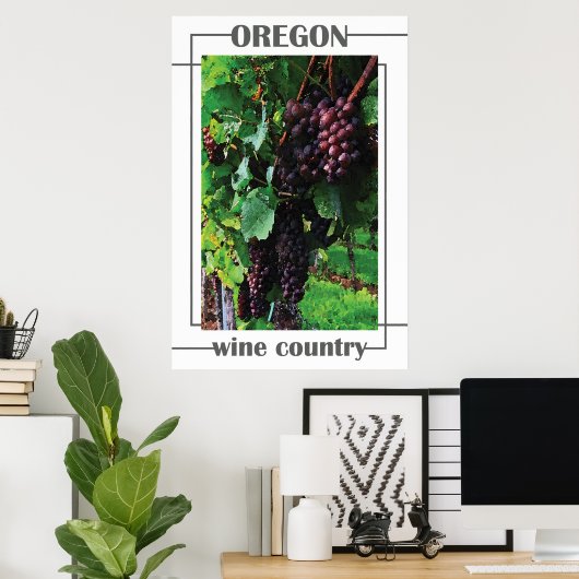 Poster Pays viticole de l'Oregon (Bureau à domicile)