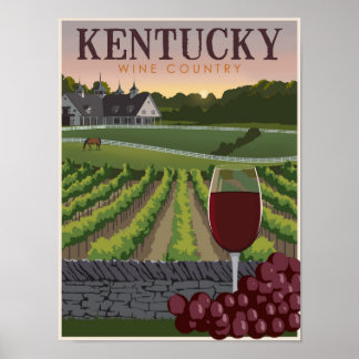 Poster Pays viticole du Kentucky