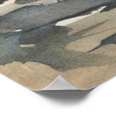 Poster Paysage Abstrait Aquarelle noire neutre (Coin)