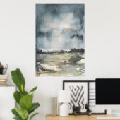 Poster Paysage Abstrait Aquarelle noire neutre (Bureau à domicile)