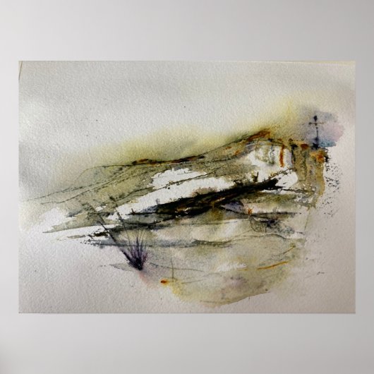 Poster Paysage Abstrait aux couleurs d'automne (Devant)