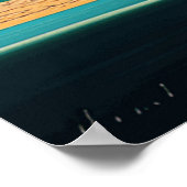 Poster Paysage Abstrait avec coucher de soleil bleu orang (Coin)