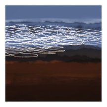 Paysage Abstrait Bleu Brown Art moderne