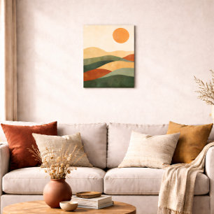 Poster Paysage Abstrait Bohème Tons Terre Désert