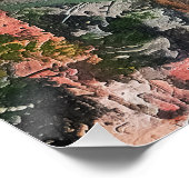 Poster Paysage Abstrait de chats de la Jungle rose (Coin)