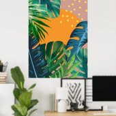 Poster Paysage Abstrait de Coucher de Soleil Tropical Jun (Bureau à domicile)
