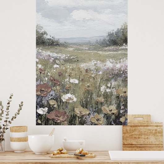 Poster Paysage Abstrait de Ferme Art Neutre (Cuisine)