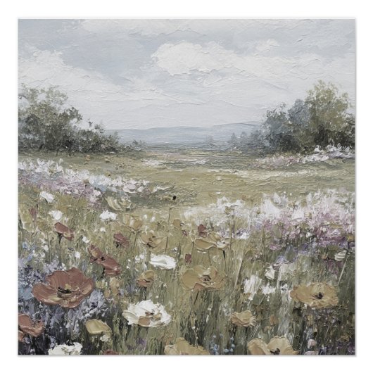 Poster Paysage Abstrait de Ferme Art Neutre (Devant)