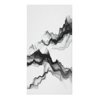 Paysage abstrait de sommets de montagnes au lavis