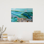 Poster Paysage Abstrait du village balnéaire (Cuisine)