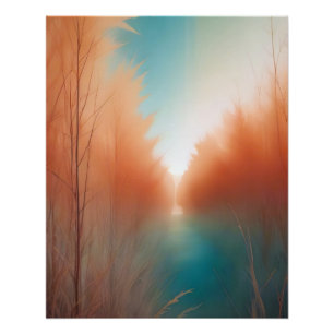 Poster Paysage Abstrait Fond de la Forêt de la Nature Art