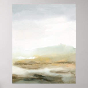 Poster Paysage Abstrait Misty Brown Vertical Wall Art