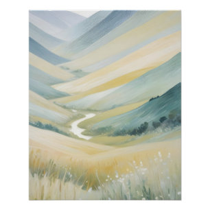 Poster Paysage Abstrait Montagnes Vallée Nature Scénario