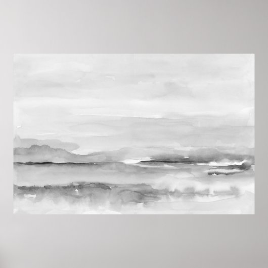 Poster Paysage Abstrait noir et blanc 1 (Devant)